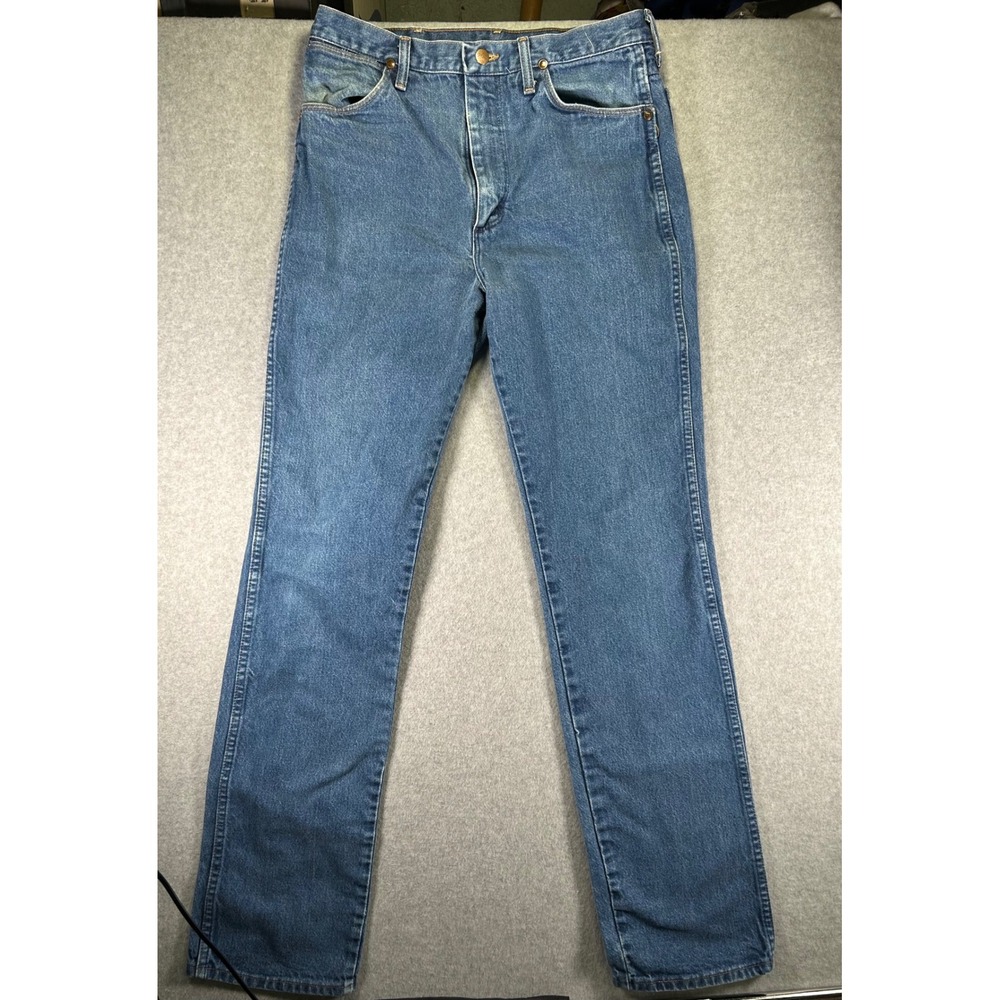 Vintage Wrangler 936PWD Cowboy Cut Slim Fit Jeans Blue Made in USA Mens 33x34